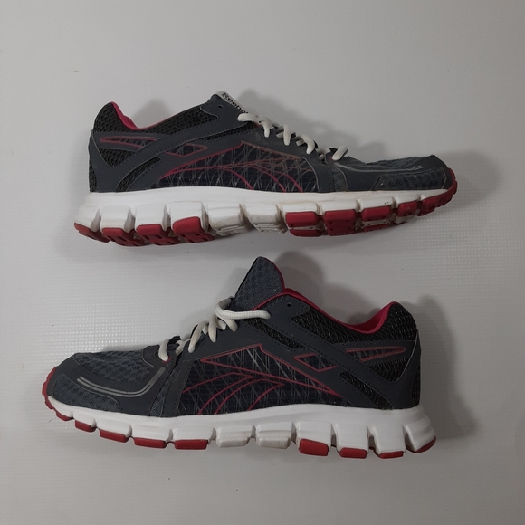 Reebok SmoothFlex Flyer Size 10 Gray and Pink Running Athletic Sneakers Shoes - Picture 8 of 10